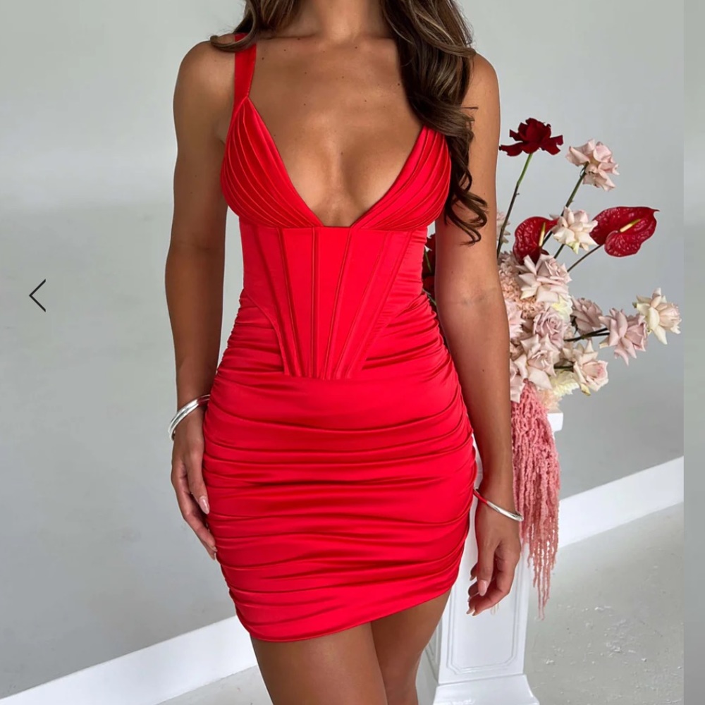 NWT red mini dress size large